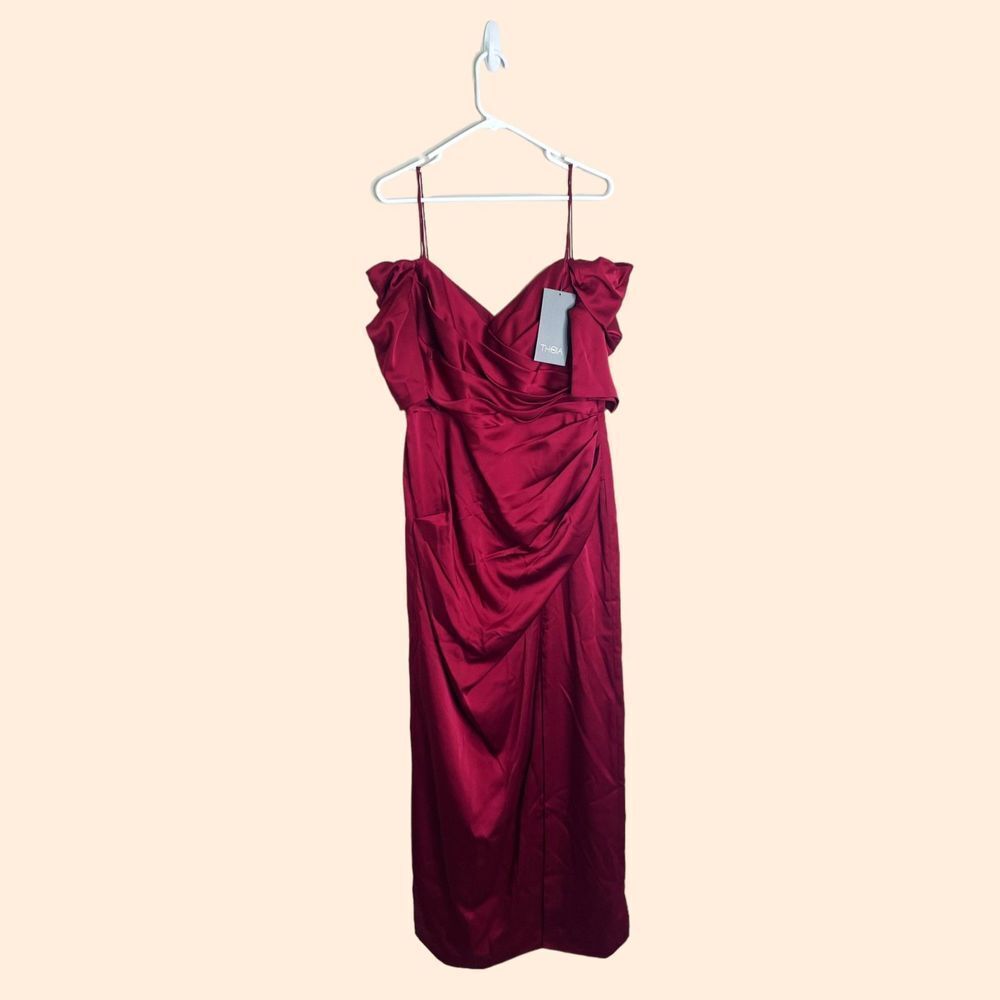 Theia Sienna Off Shoulder Maxi Gown